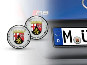 TÜV Plakette Kreisverwaltung Westerwaldkreis Nummernschild plakette